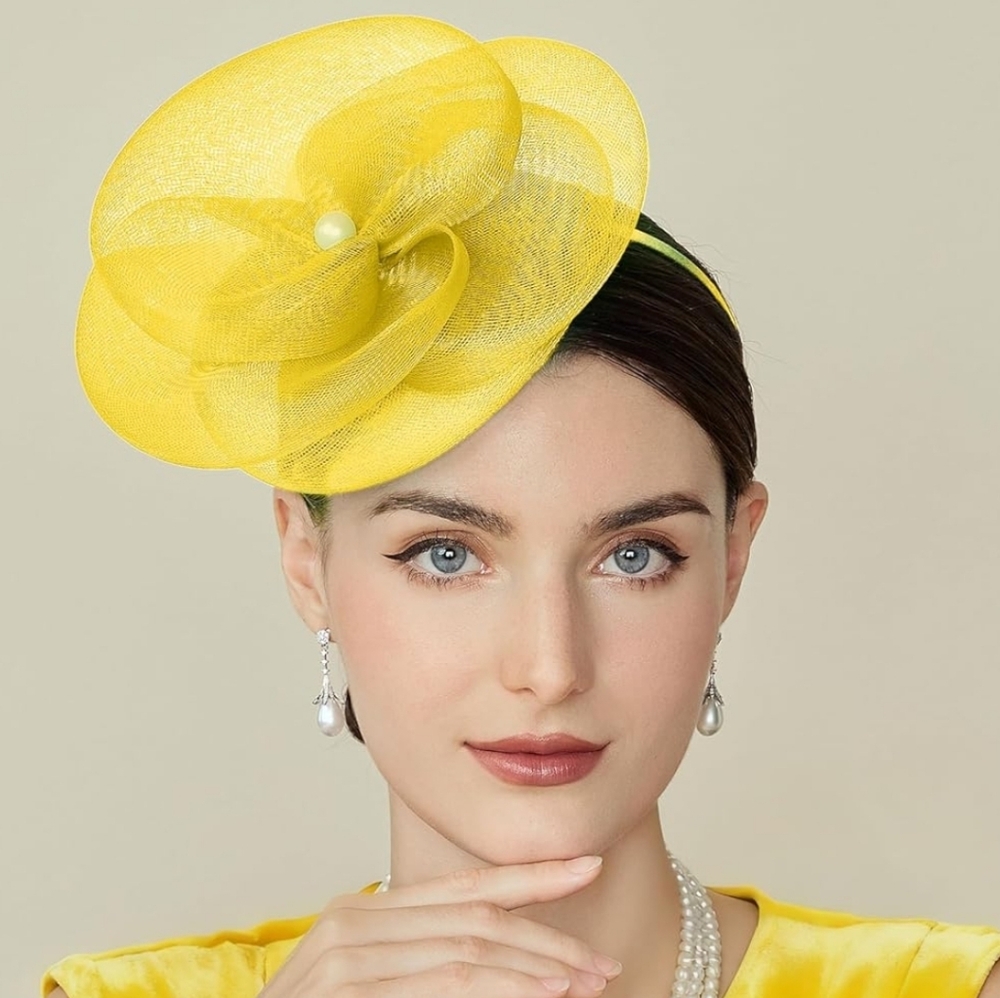 NEW! Golden Yellow Fascinator Hat